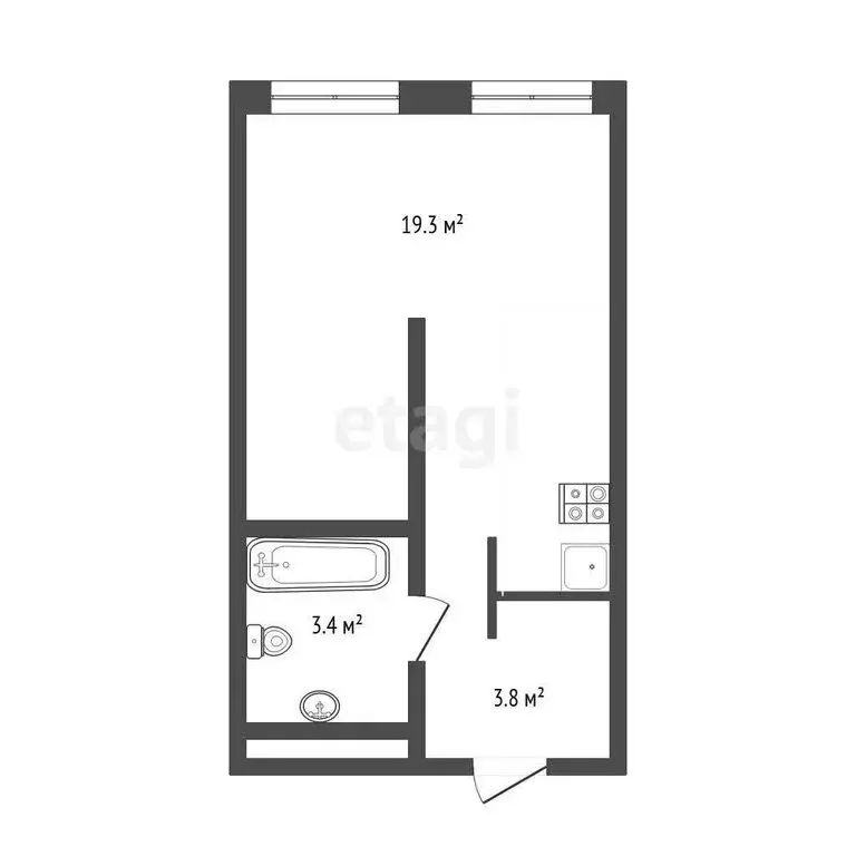 1-комнатная квартира: Тюмень, улица Анатолия Клиндюка, 6 (30.8 м) - Фото 1