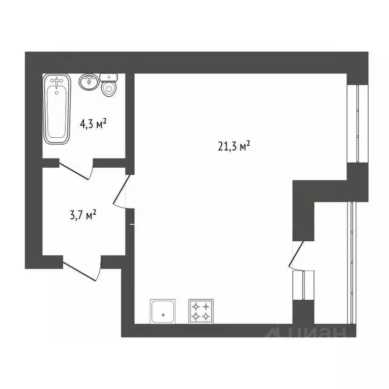 1-к кв. Башкортостан, Уфа Революционная ул., 70 (45.5 м) - Фото 1