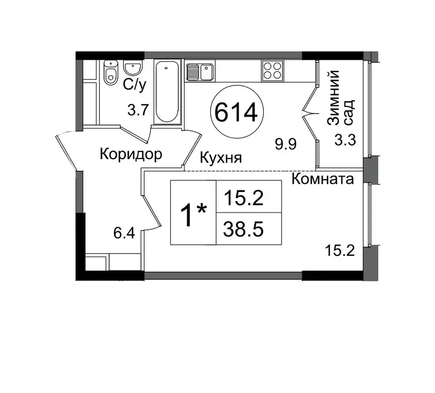 Студия Москва Тагильская ул., 4В (38.8 м) - Фото 0