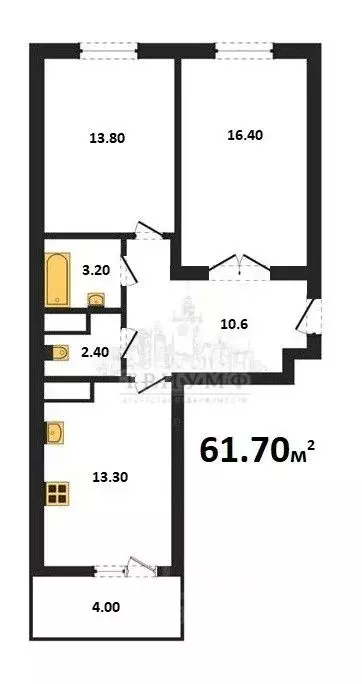 2-к кв. Крым, Симферополь ул. Индустриальная, 26 (61.7 м) - Фото 1