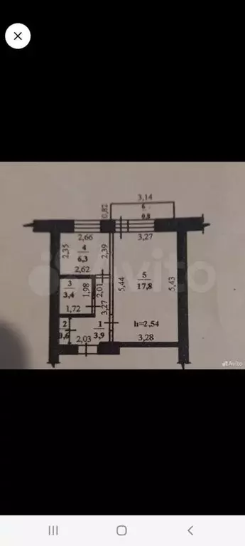 1-к. квартира, 32,8 м, 2/5 эт. - Фото 0