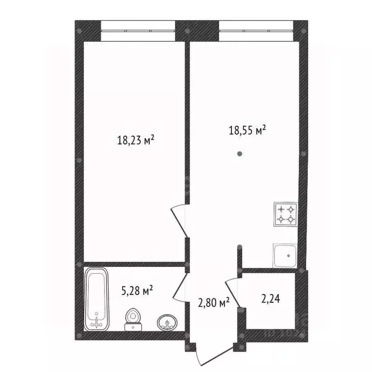2-к кв. Башкортостан, Уфа ул. Рихарда Зорге, 73/1 (47.2 м) - Фото 1
