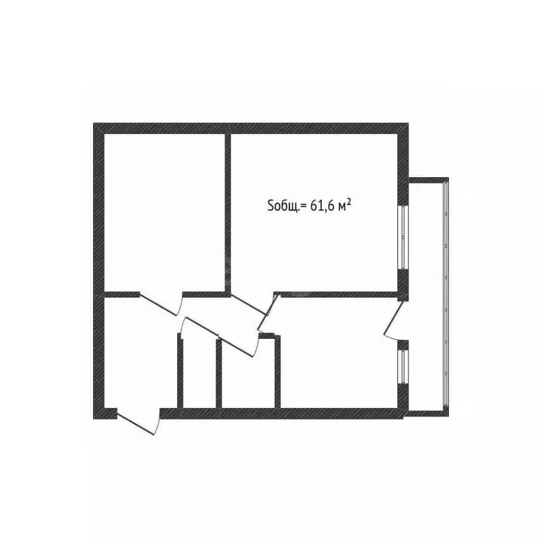 2-к кв. Брянская область, Клинцы ул. Ворошилова, 41Е (61.6 м) - Фото 1