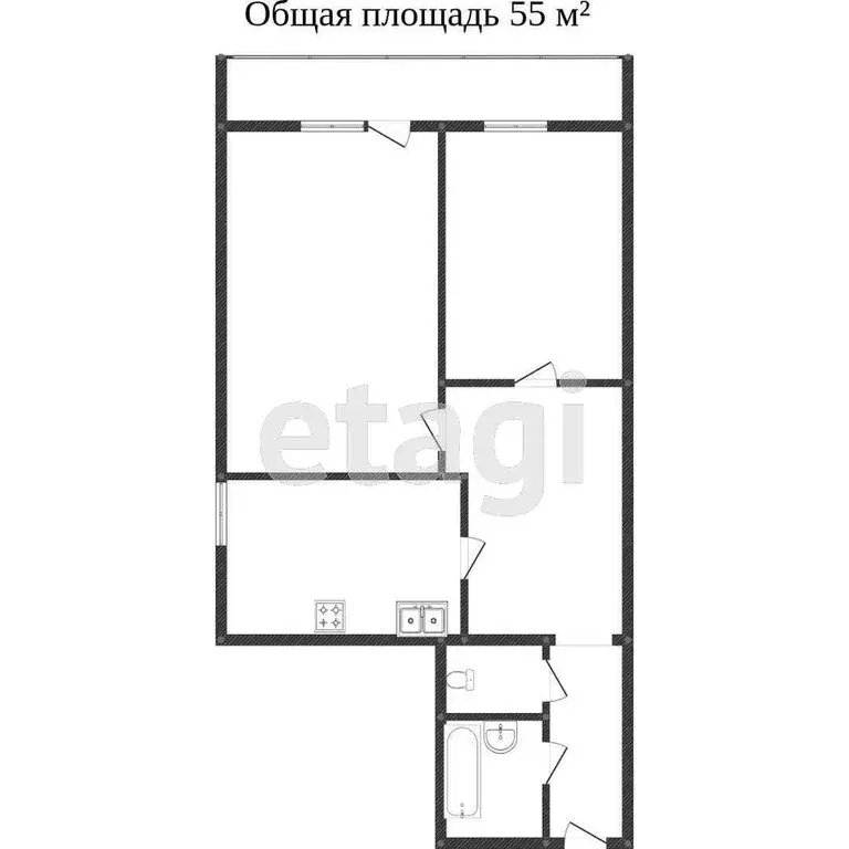 2-комнатная квартира: Воронеж, улица Олеко Дундича, 25 (57.3 м) - Фото 1