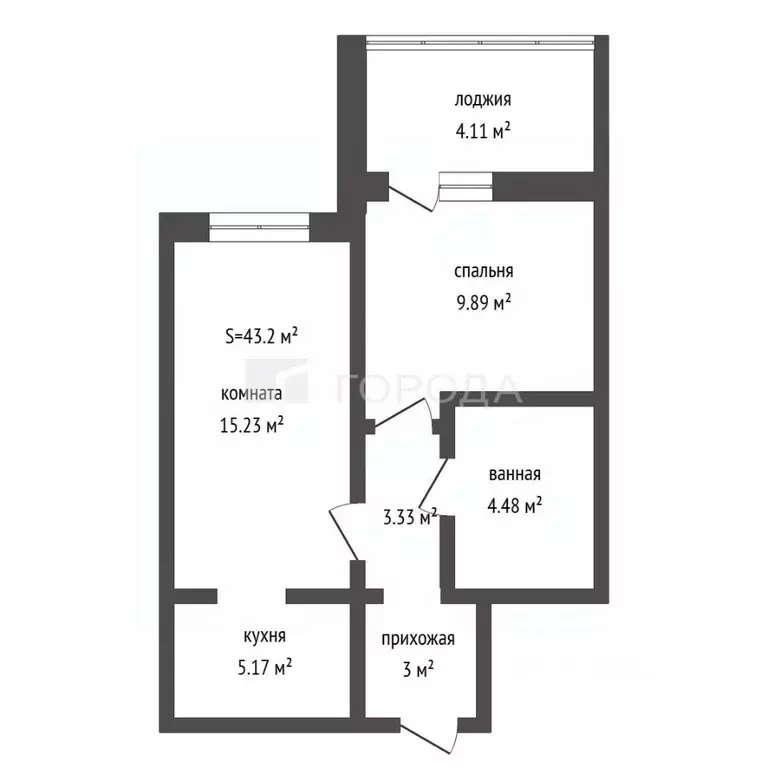 2-к кв. Алтайский край, Барнаул Власихинская ул., 109 (43.2 м) - Фото 2