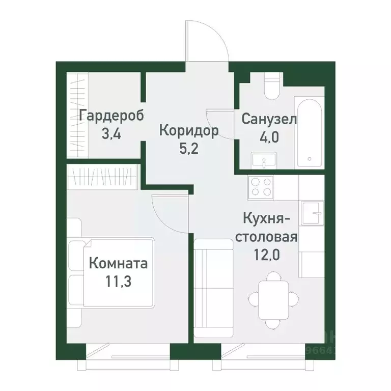 1-к кв. Челябинская область, Челябинский городской округ, пос. ... - Фото 0