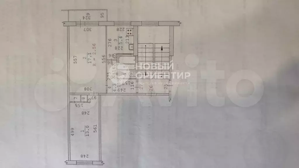 2-к. квартира, 43,8 м, 4/5 эт. - Фото 0