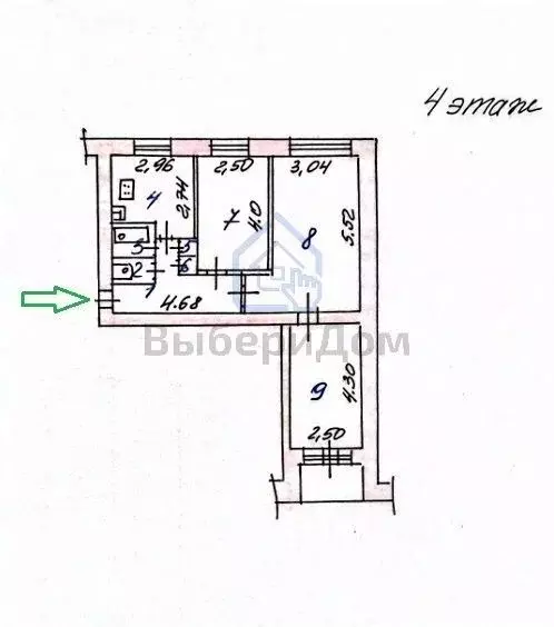 3-к кв. Ивановская область, Иваново Кавалерийская ул., 50 (59.6 м) - Фото 1