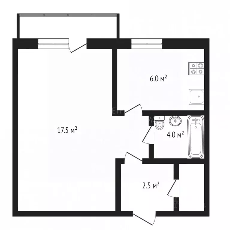 1-к кв. Тюменская область, Тюмень ул. Коммунаров, 5 (31.9 м) - Фото 1