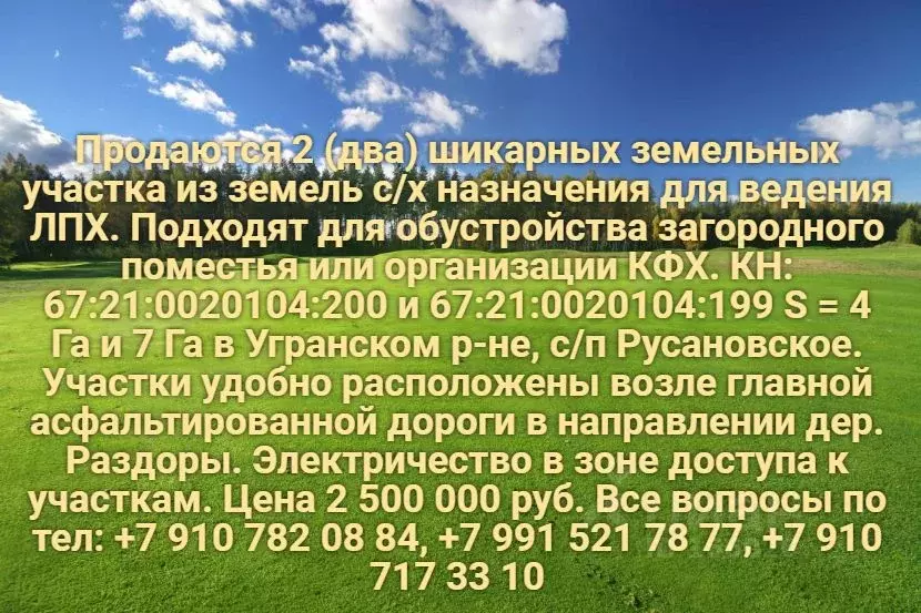 Участок в Смоленская область, Угранский район, д. Русаново Центральная ... - Фото 0