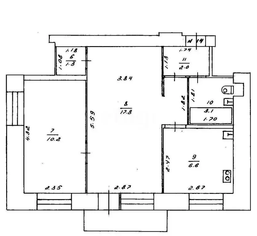 2-комнатная квартира: Киров, улица Воровского, 99 (41.2 м) - Фото 0