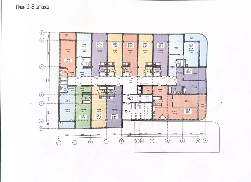 Квартира-студия, 29 м, 8/8 эт. - Фото 1