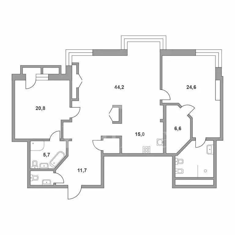 3-комнатная квартира: Москва, Мосфильмовская улица, 70к6 (136.9 м) - Фото 1