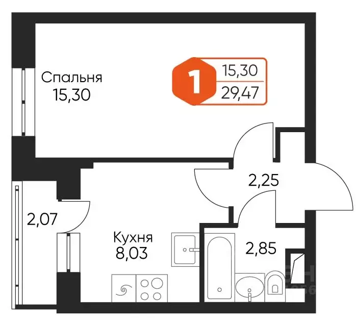 1-к кв. Тверская область, Конаковский муниципальный округ, Редкино пгт ... - Фото 1