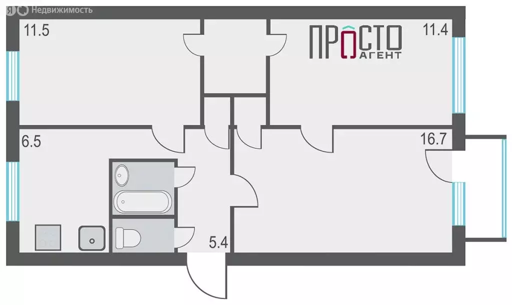 3-комнатная квартира: Екатеринбург, Ясная улица, 6 (59 м) - Фото 2