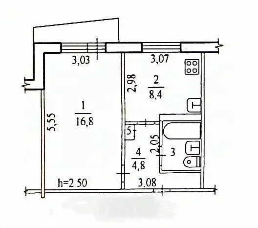 1-к кв. Хабаровский край, Хабаровск Вяземская ул., 9 (33.7 м) - Фото 2