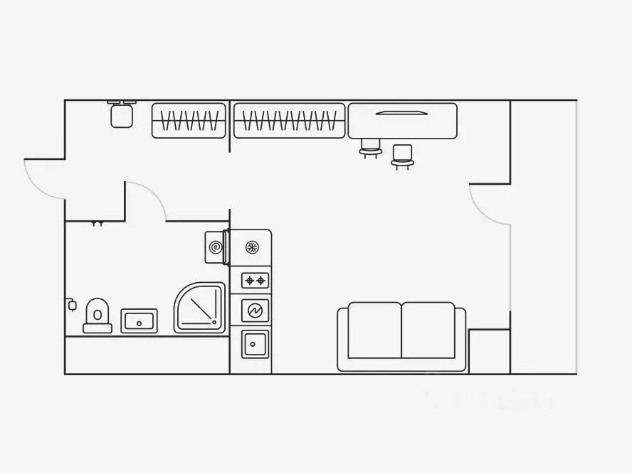 Студия Липецкая область, Липецк ул. М.И. Неделина, 4Д (28.0 м) - Фото 2