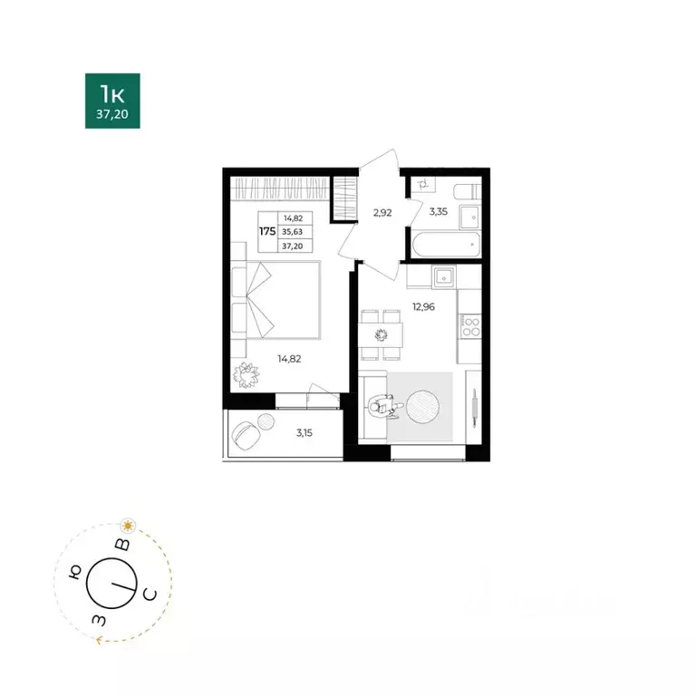 1-к кв. Ярославская область, Ярославль Северный жилрайон, 15-й мкр, 1 ... - Фото 1