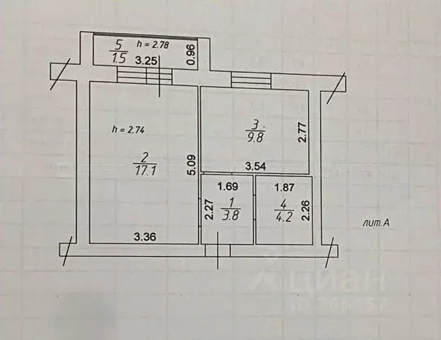 1-к кв. Татарстан, Лаишевский район, с. Сокуры ул. Березовая, 3 (34.9 ... - Фото 2