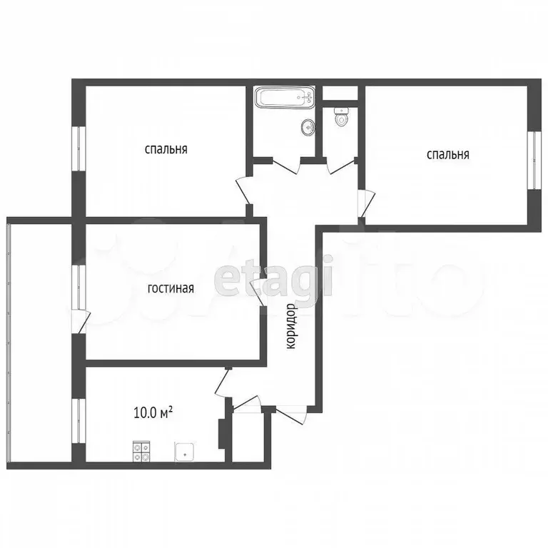 3-к. квартира, 99 м, 5/5 эт. - Фото 0