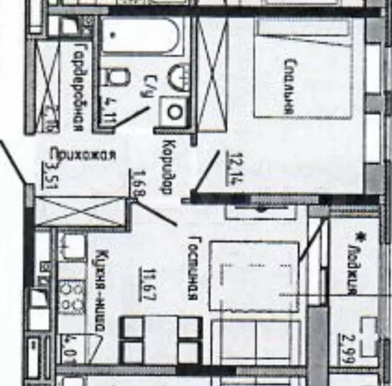 1-к. квартира, 40,1 м, 7/23 эт. - Фото 0