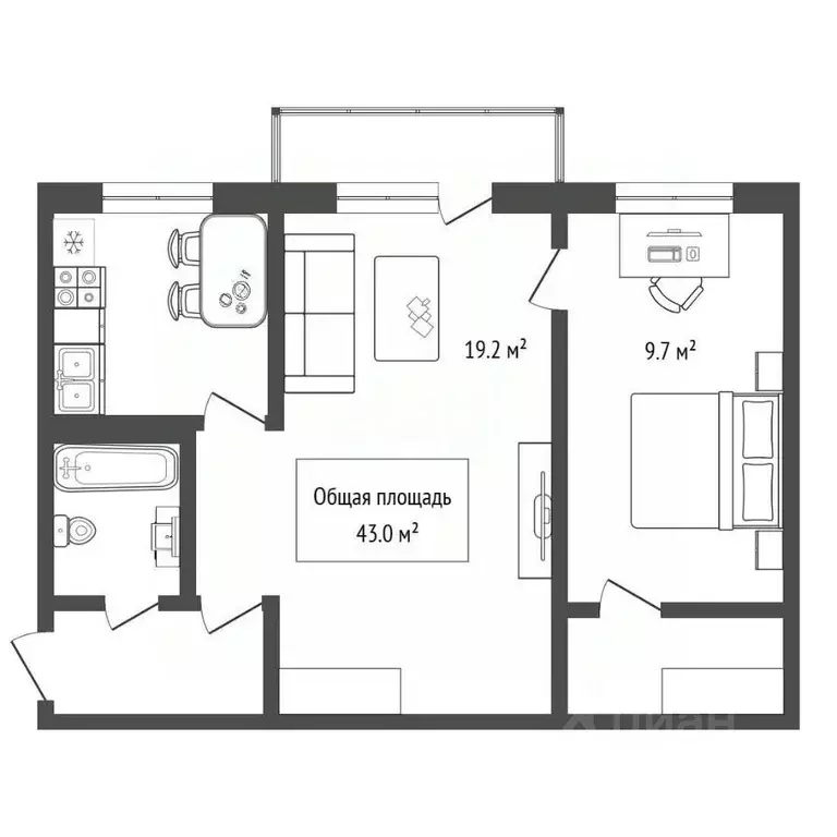 2-к кв. Новосибирская область, Бердск ул. Карла Маркса, 31 (43.0 м) - Фото 2