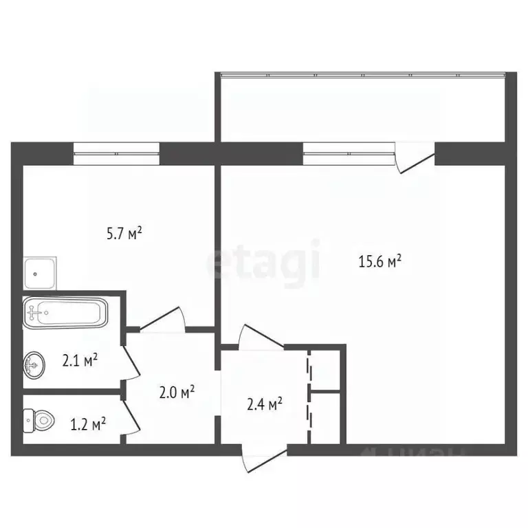 1-к кв. Красноярский край, Красноярск ул. 26 Бакинских Комиссаров, 32а ... - Фото 1