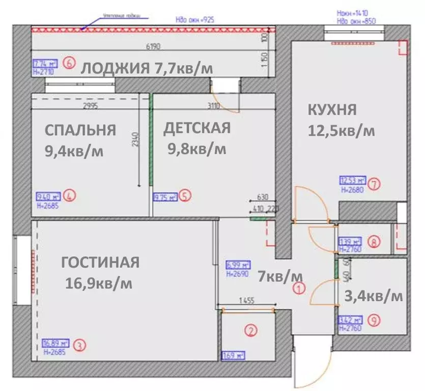 Продаётся 3-к квартира, 63 м - Фото 0