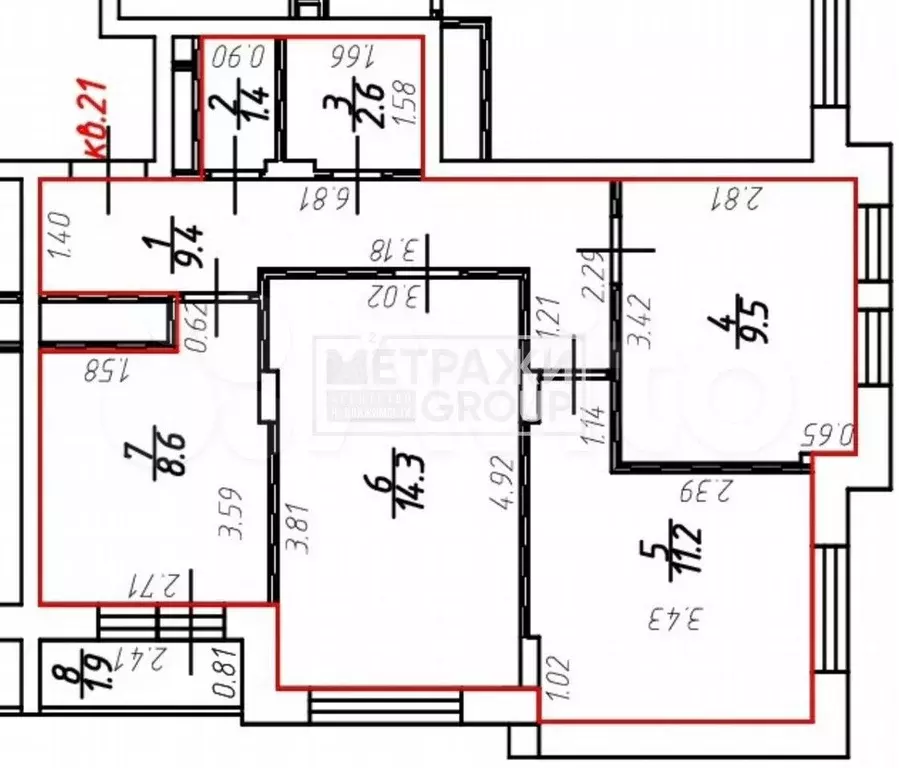 3-к. квартира, 57 м, 3/4 эт. - Фото 0
