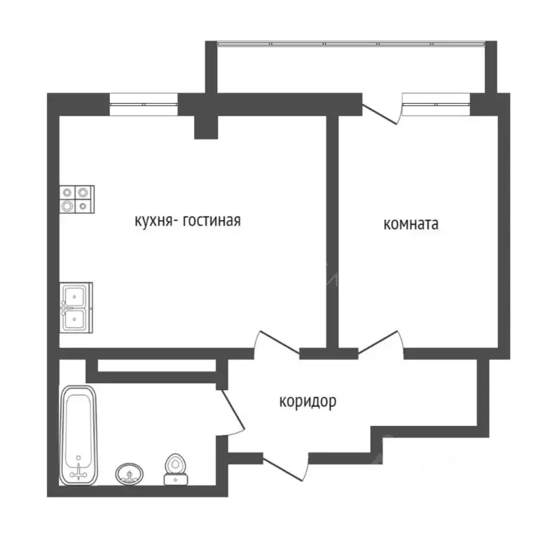 1-к кв. Тюменская область, Тюмень Кремлевская ул., 112к1 (40.0 м) - Фото 1