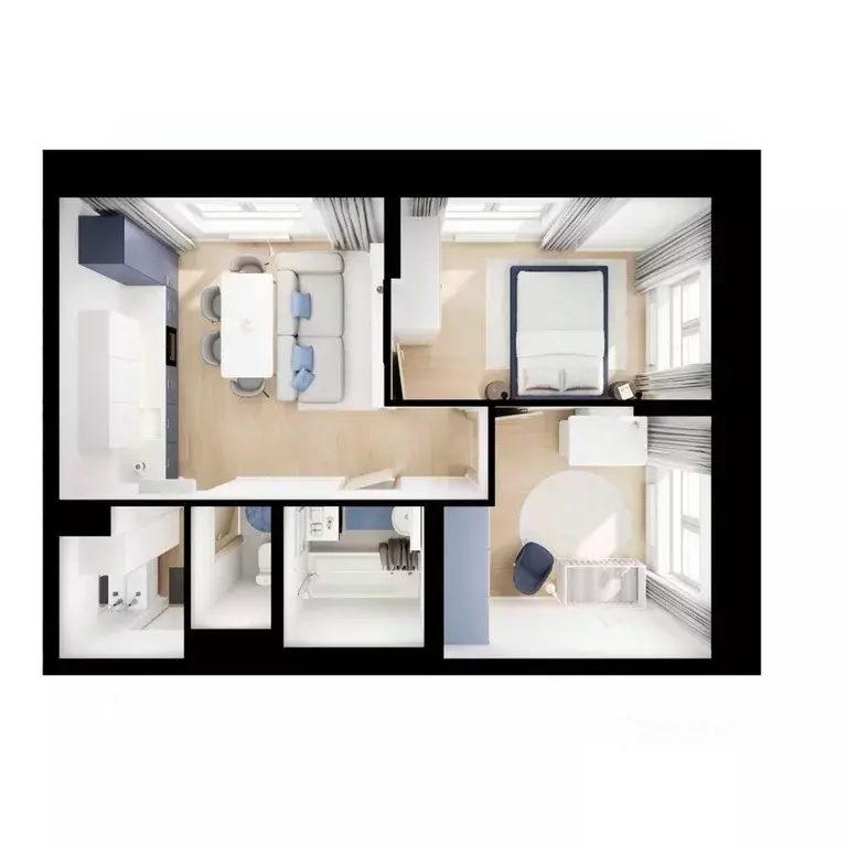 2-к кв. Приморский край, Владивосток Босфорский Парк жилой комплекс, 9 ... - Фото 2