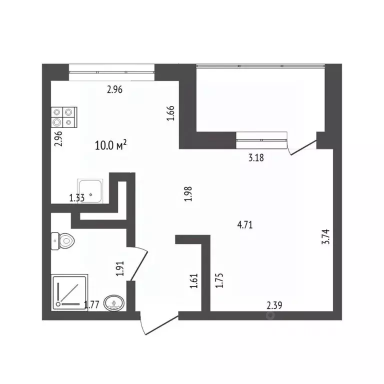 Студия Тюменская область, Тюменский муниципальный округ, д. Патрушева ... - Фото 2