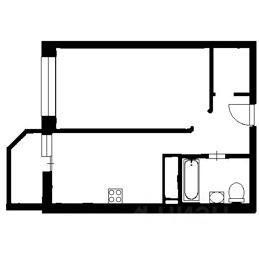 1-к кв. Татарстан, Казань ул. Четаева, 41 (40.0 м) - Фото 2