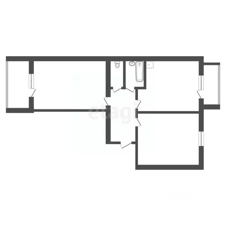 2-к кв. Амурская область, Благовещенск ул. Строителей, 70 (69.0 м) - Фото 1