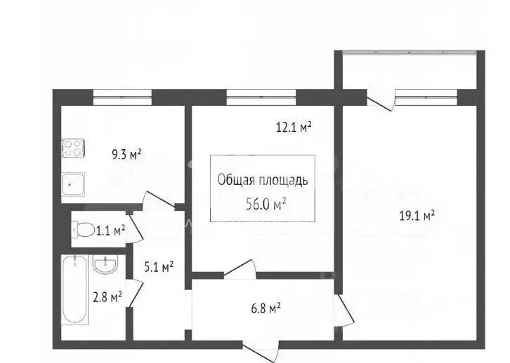 2-к кв. Новосибирская область, Новосибирск Хилокская ул., 1б (67.0 м) - Фото 2