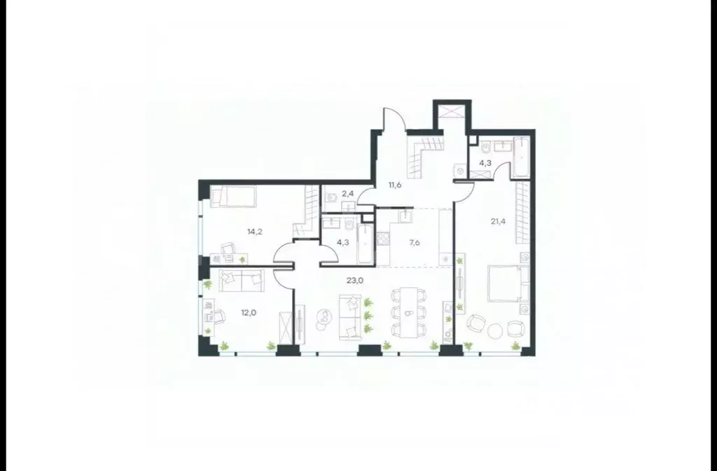 4-к кв. Москва Большая Очаковская ул., 1к1 (103.5 м) - Фото 2