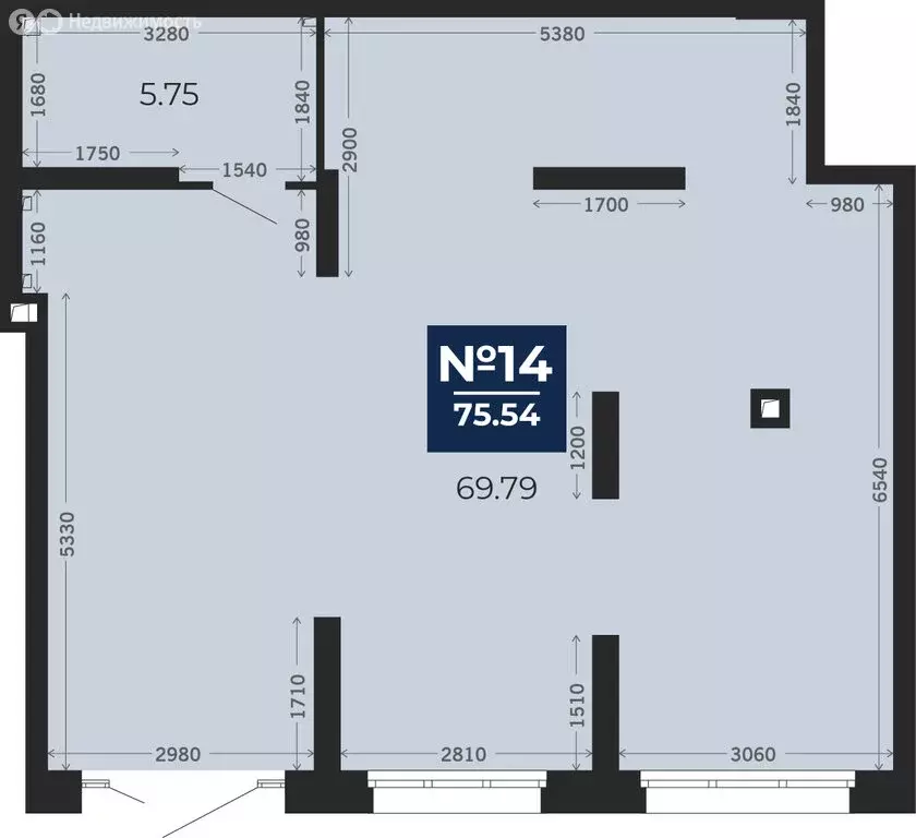 Помещение свободного назначения (75.54 м) - Фото 1