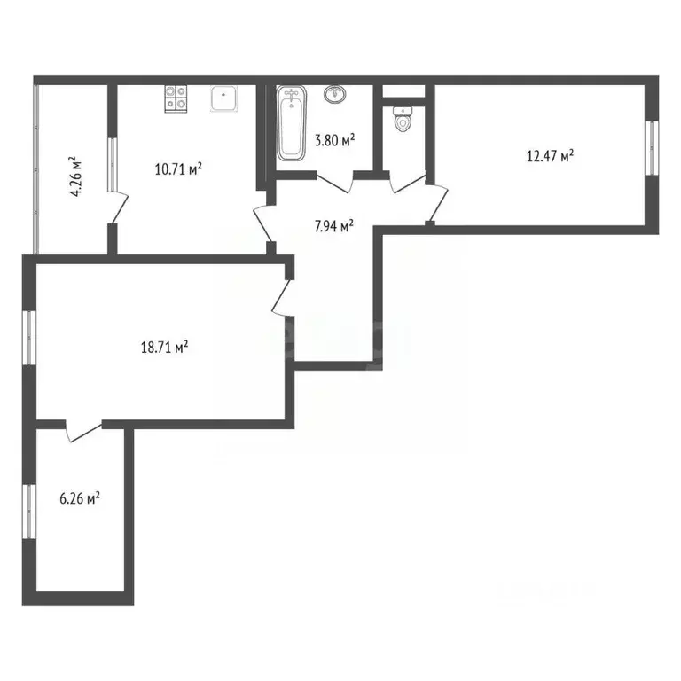3-к кв. Воронежская область, Новоусманский район, пос. Отрадное ул. 50 ... - Фото 2
