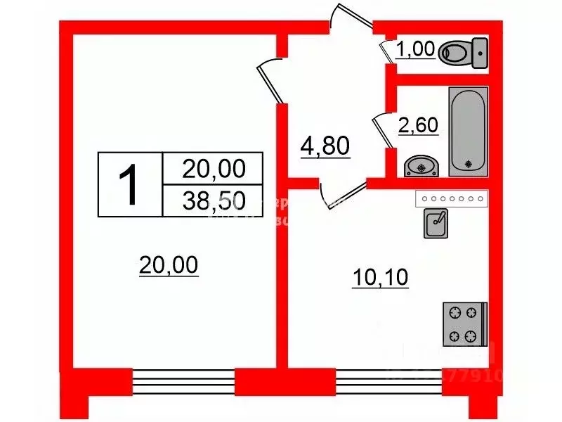 1-к кв. Санкт-Петербург просп. Сизова, 32к1Б (38.5 м) - Фото 1