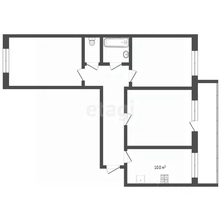 3-к кв. Тюменская область, Тюмень Депутатская ул., 78 (71.0 м) - Фото 0