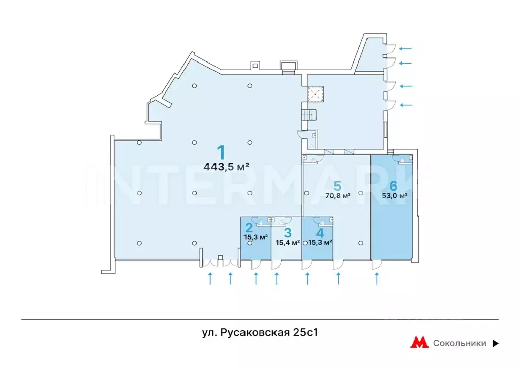 Торговая площадь в Москва Русаковская ул., 25С1 (443 м) - Фото 1