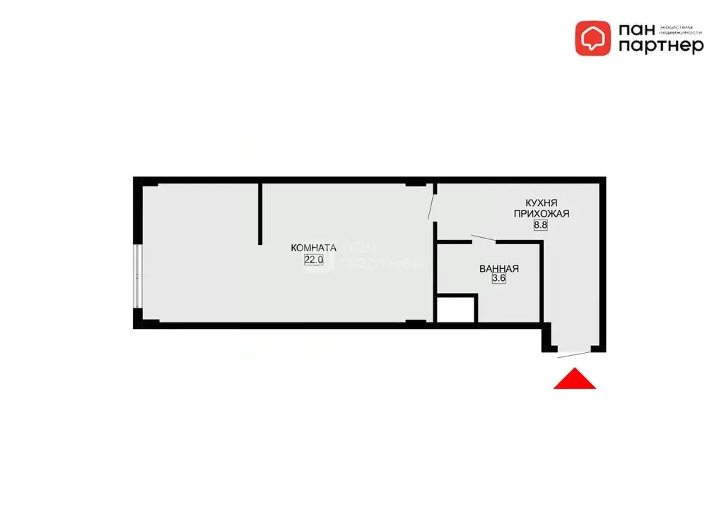 Студия Санкт-Петербург Туристская ул., 10к1 (34.4 м) - Фото 2