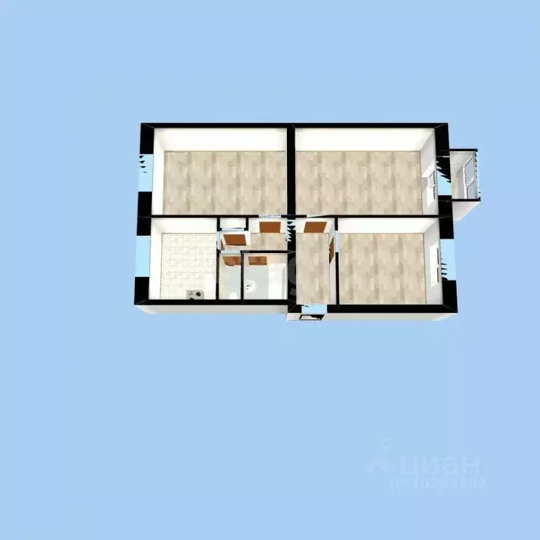3-к кв. Башкортостан, Уфа ул. Космонавтов, 5 (79.4 м) - Фото 1