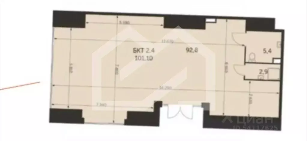 Помещение свободного назначения в Москва Архитектор жилой комплекс ... - Фото 2
