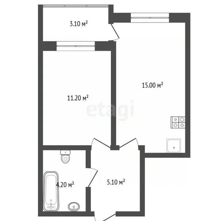 1-к кв. Тюменская область, Тюмень ул. Сергея Свиридова, 5 (36.2 м) - Фото 1