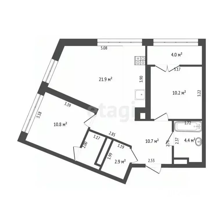 2-к кв. Тюменская область, Тюмень Профсоюзная ул., 6к1 (63.6 м) - Фото 2