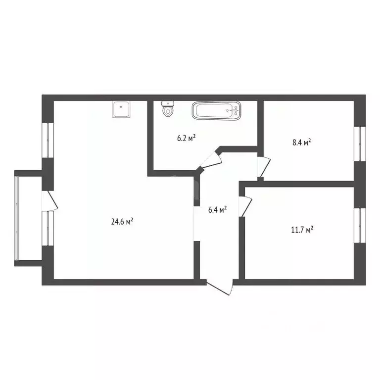 3-к кв. Амурская область, Сковородино ул. Победы, 2 (56.0 м) - Фото 1