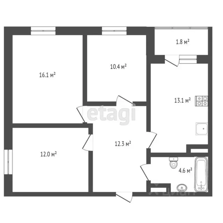 3-к кв. Ростовская область, Ростов-на-Дону ул. Берберовская, 2/101с1 ... - Фото 1