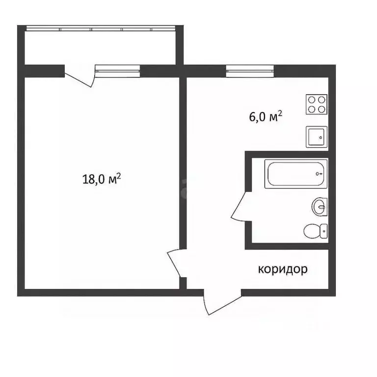 1-к кв. Московская область, Люберцы Юбилейная ул., 4 (29.5 м) - Фото 2
