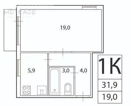 1-комнатная квартира: Новосибирск, Танковая улица, 17 (31.9 м) - Фото 1